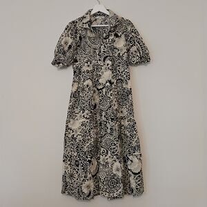 Umgee Black And White Paisley Dress